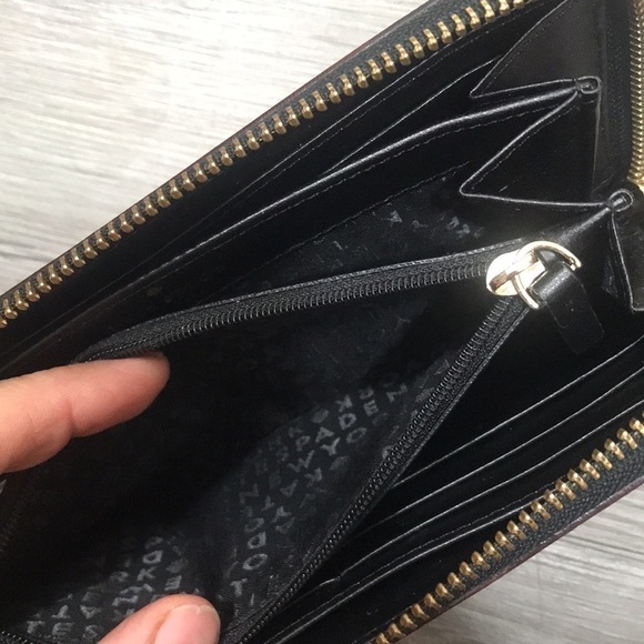 Kate Spade Grant Street Grainy Vinyl Neda Pink & Black Wallet - Picture 7 of 13